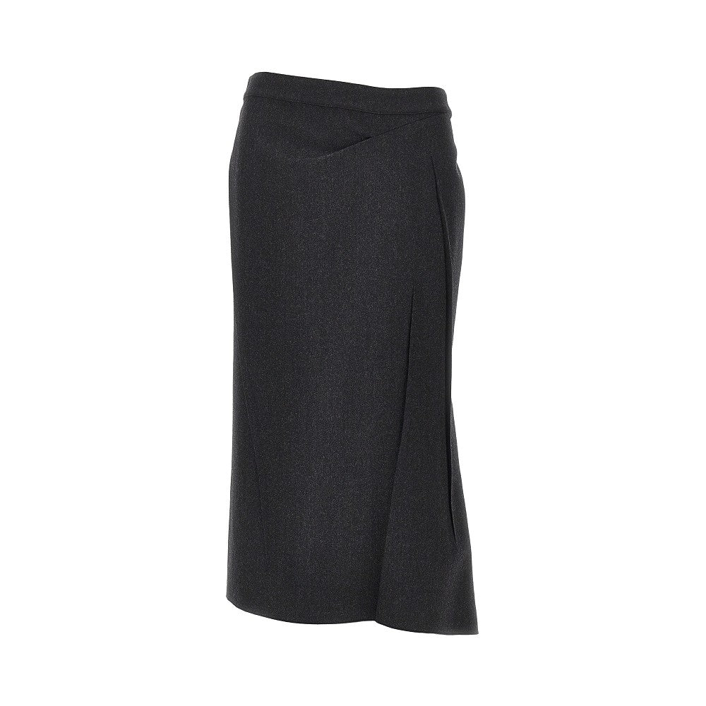Pressed flannel midi skirt