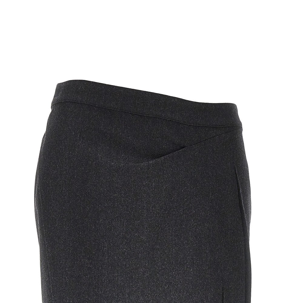 Pressed flannel midi skirt
