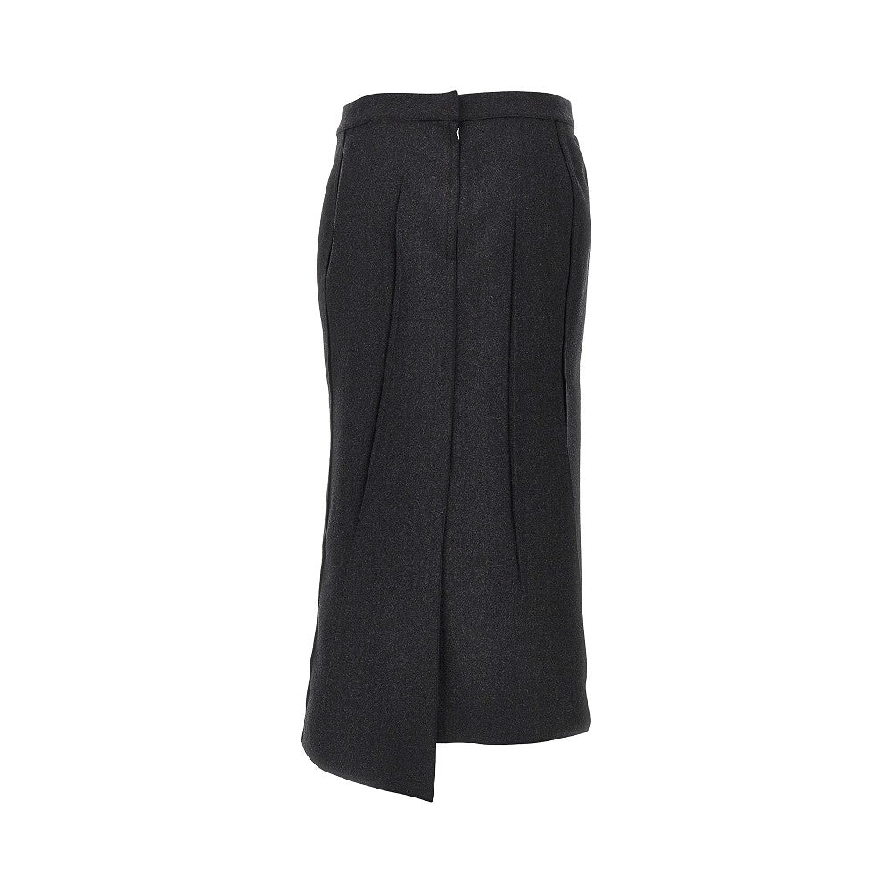 Pressed flannel midi skirt