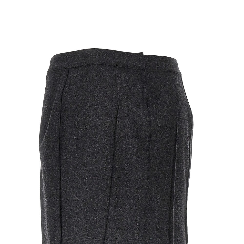 Pressed flannel midi skirt