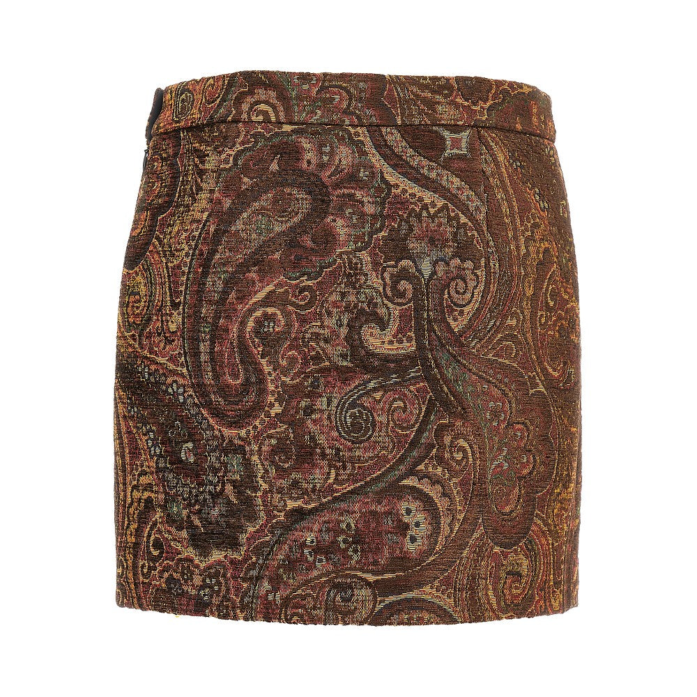 Jacquard gobelin mini skirt