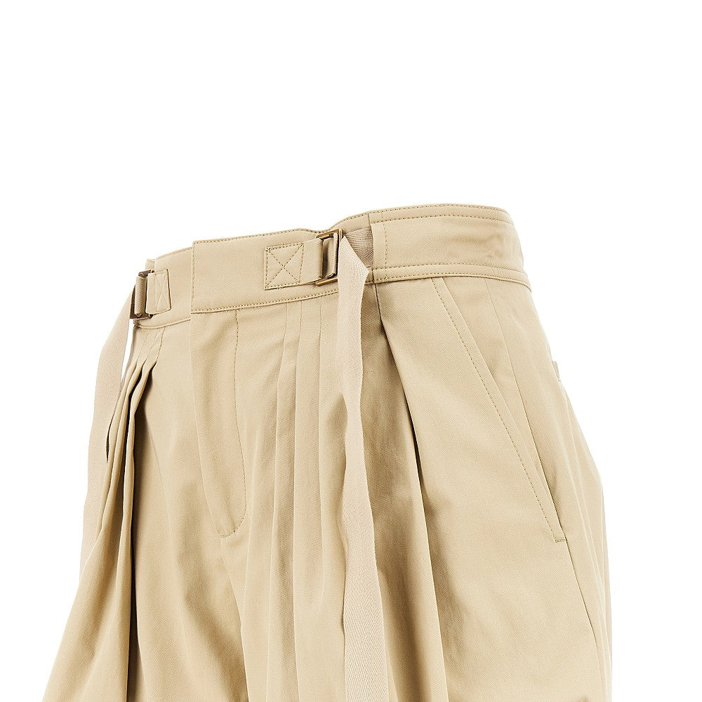 Cotton gabardine balloon shorts