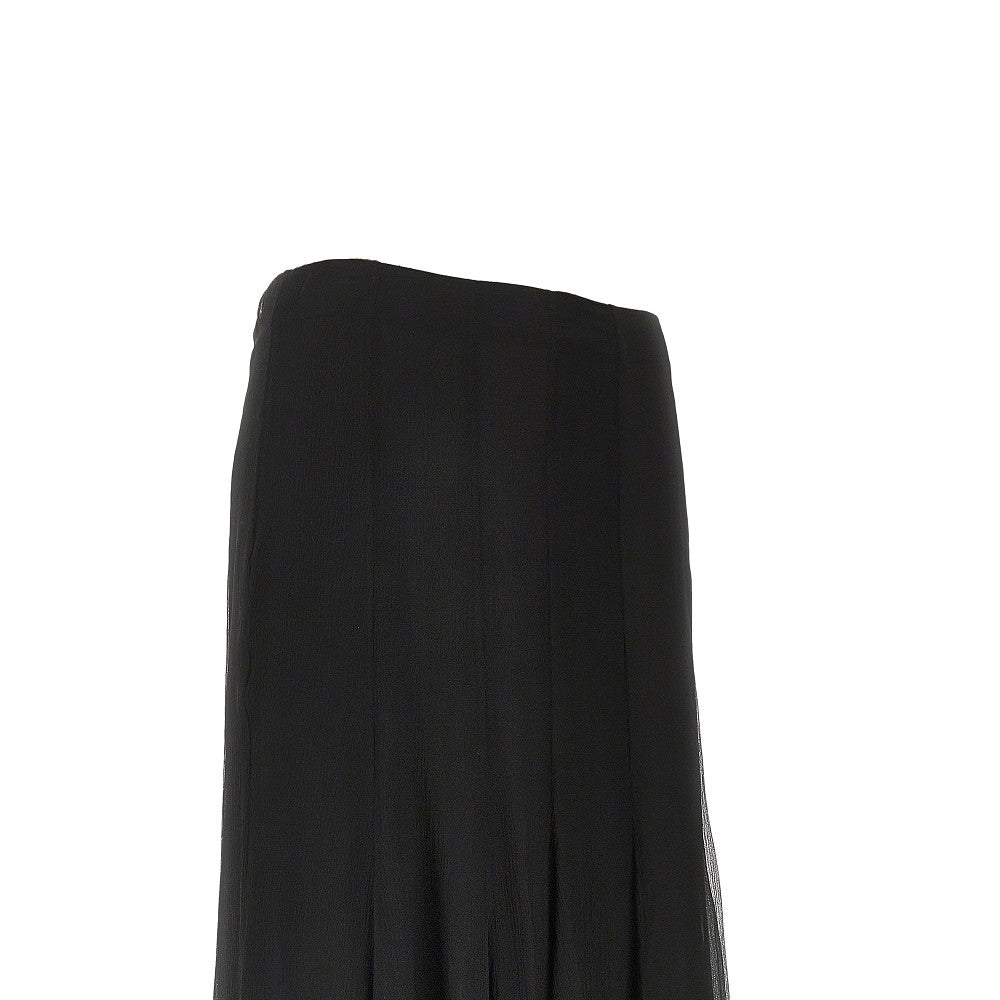 Silk muslin long skirt