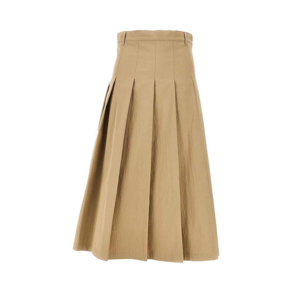 Gonna midi a pieghe in gabardine
