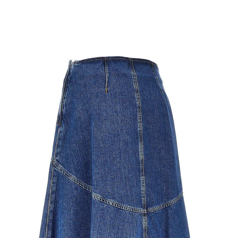 Gonna lunga in denim di cotone