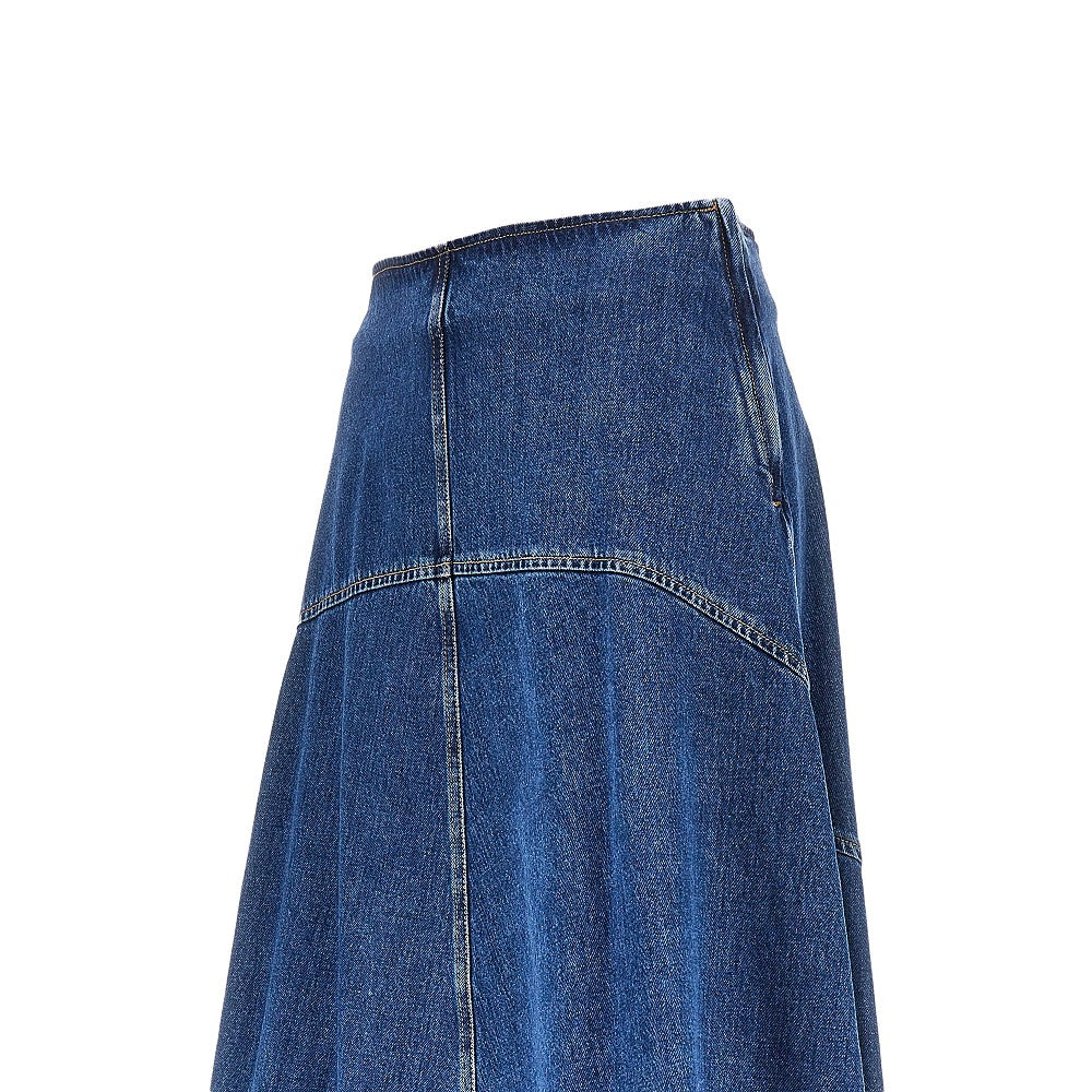 Gonna lunga in denim di cotone