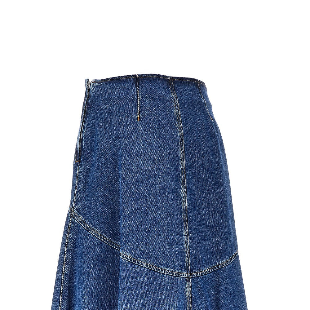 Gonna lunga in denim di cotone