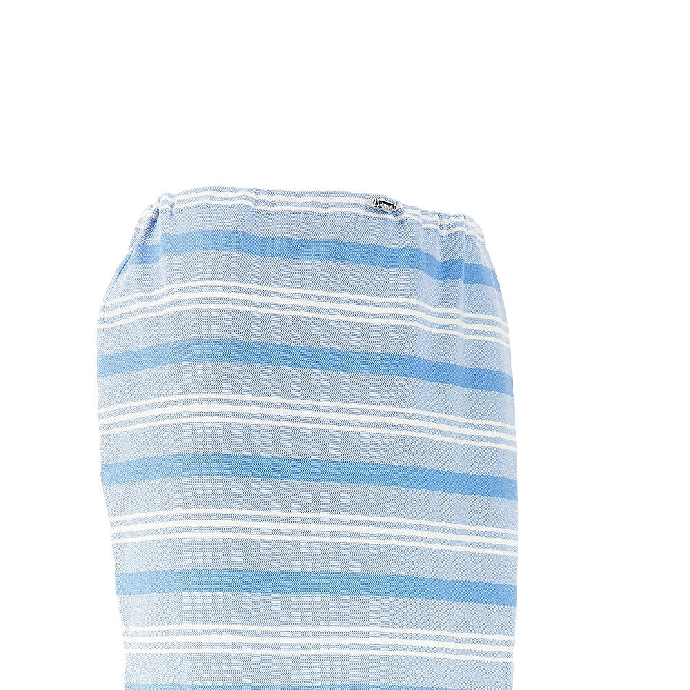 Striped piquet midi skirt