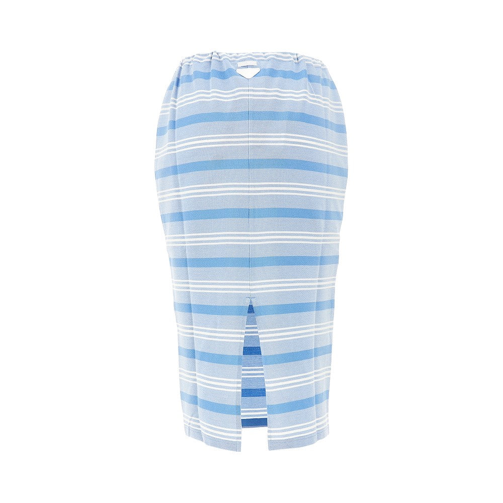 Striped piquet midi skirt
