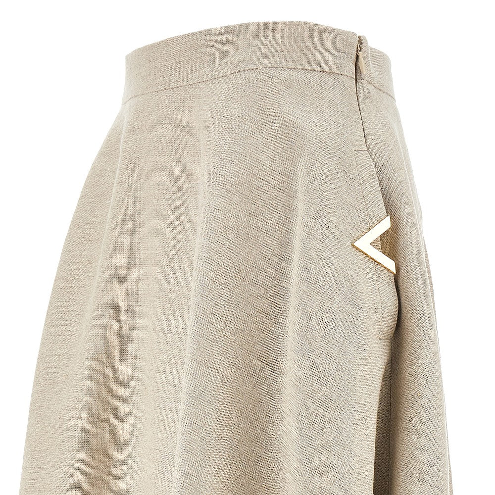 Linen canvas midi skirt