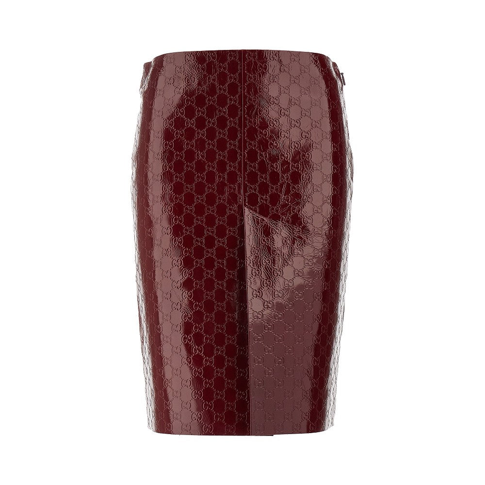 Debossed GG motif leather skirt