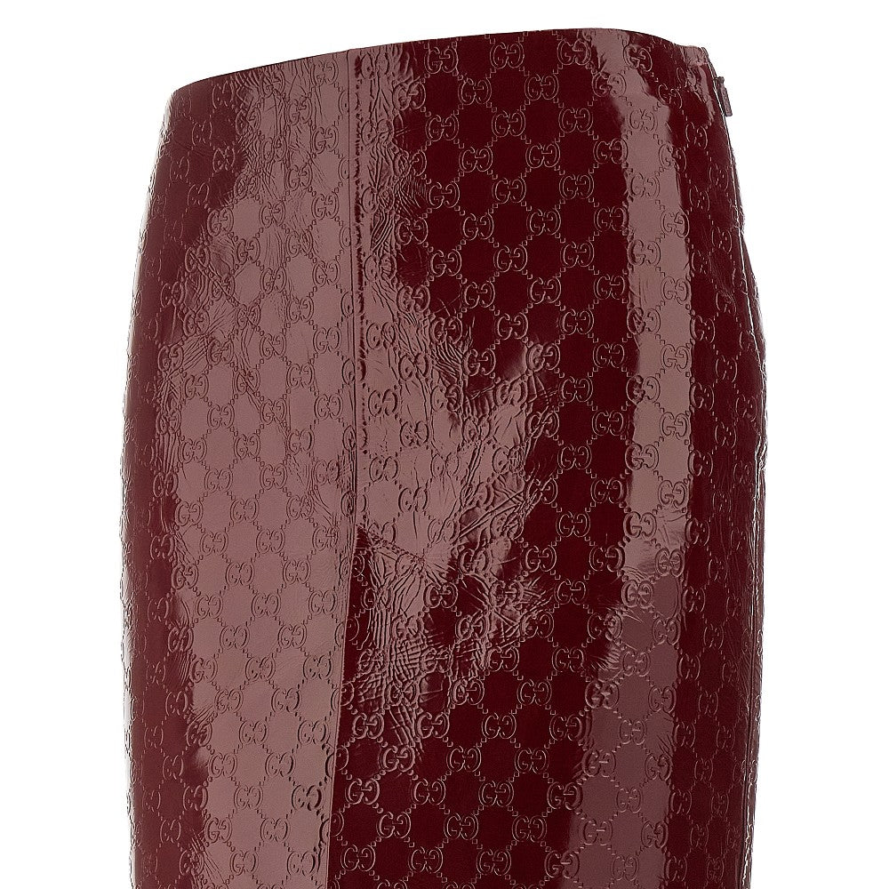Debossed GG motif leather skirt
