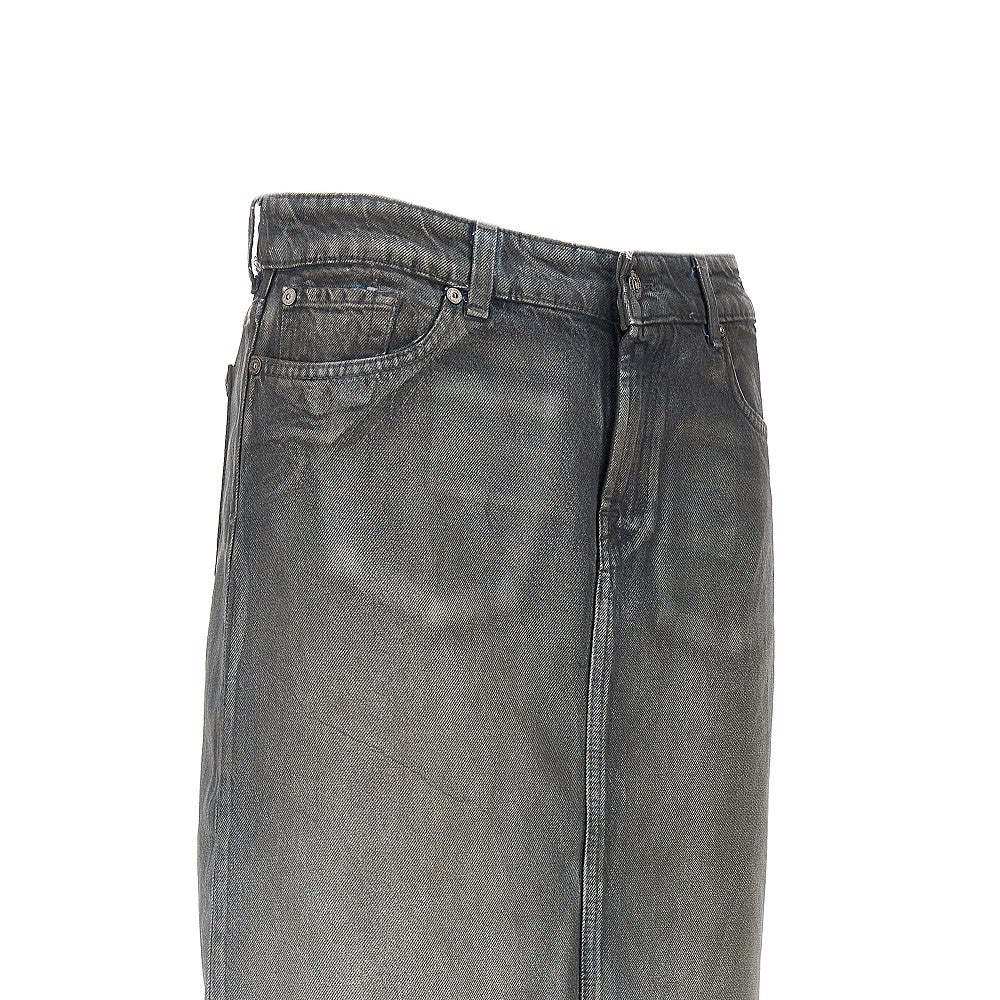 Gonna lunga 'Nolita' in denim spalmato