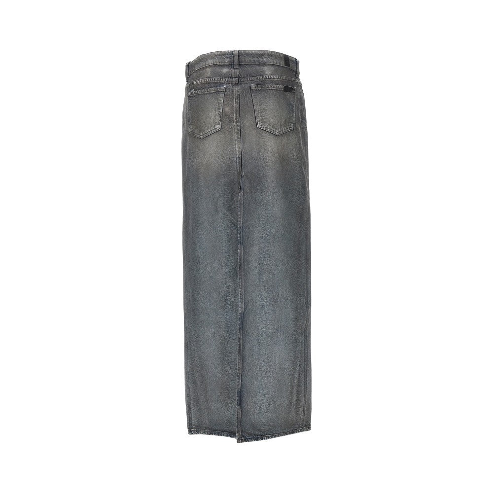 Gonna lunga 'Nolita' in denim spalmato
