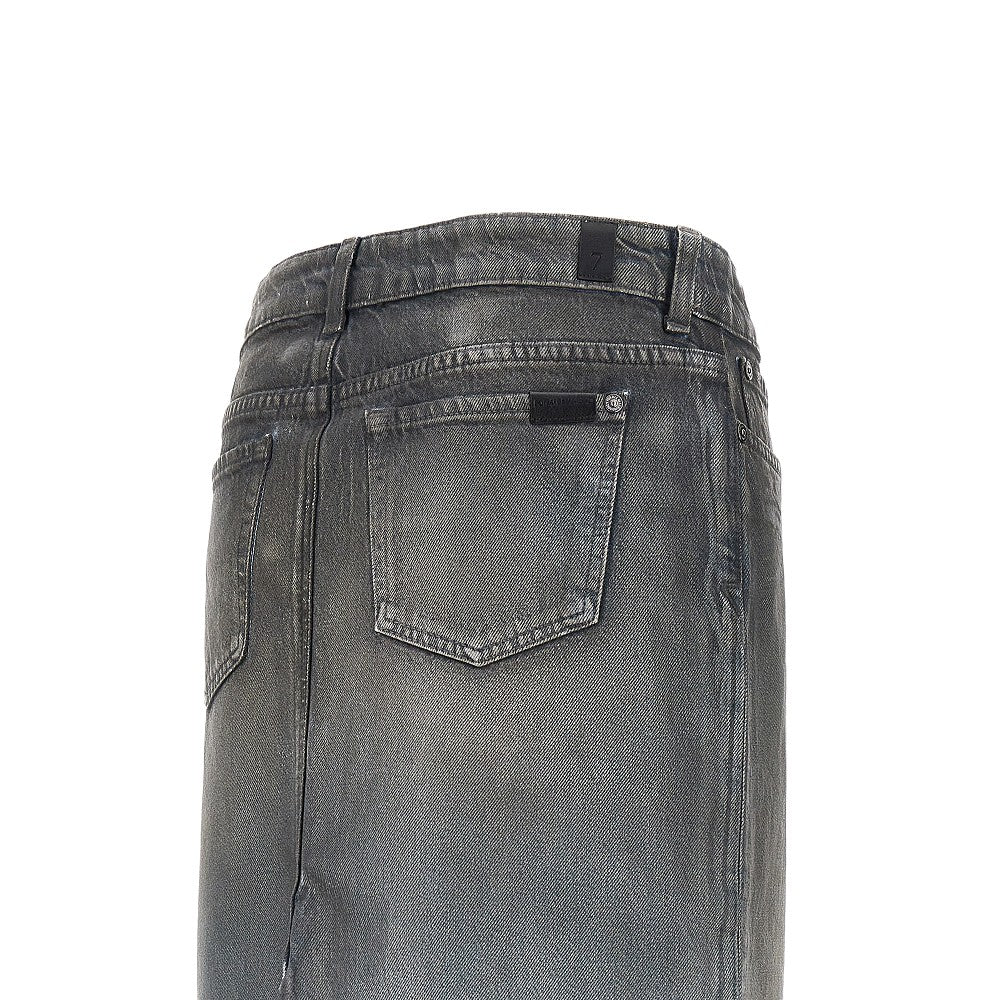 Gonna lunga 'Nolita' in denim spalmato
