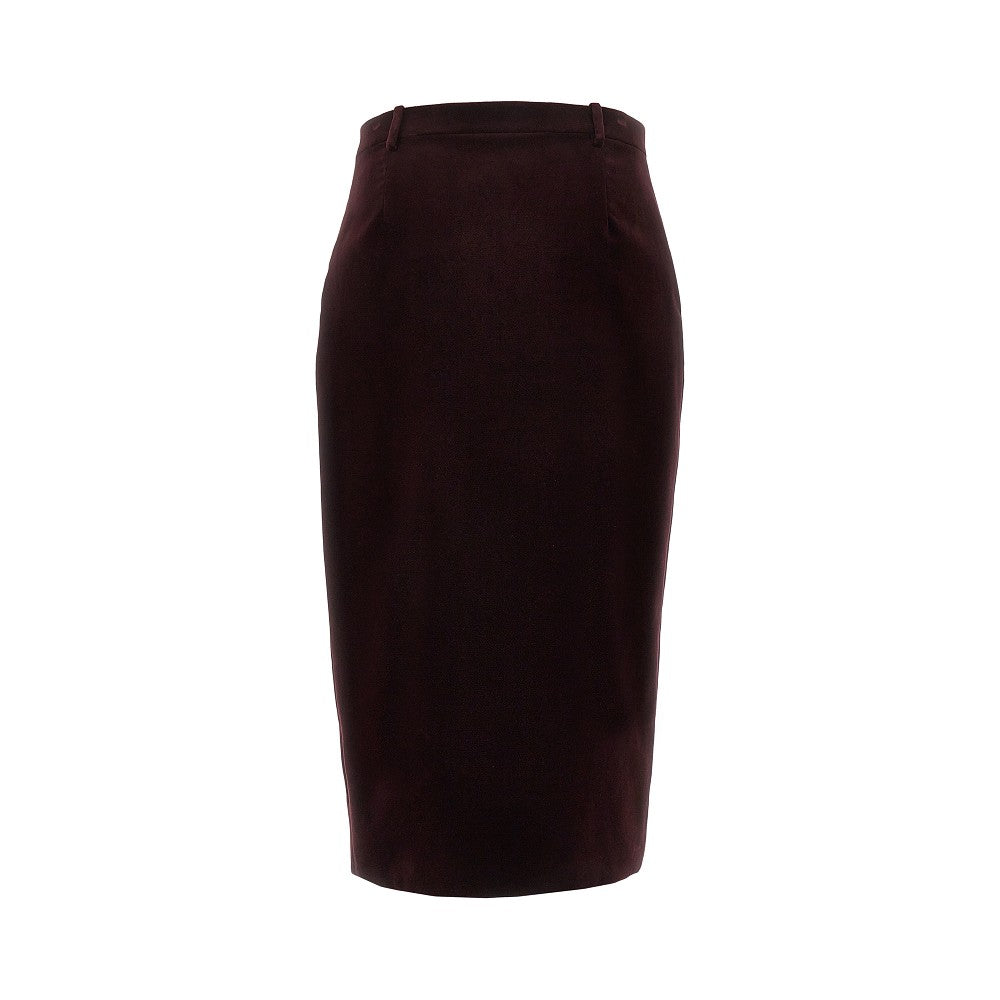 Midi velvet wrap skirt