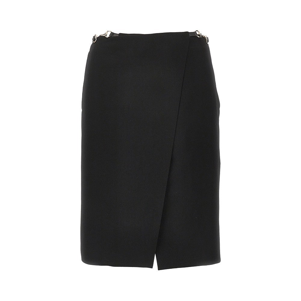 Wrap skirt with Horsebit details