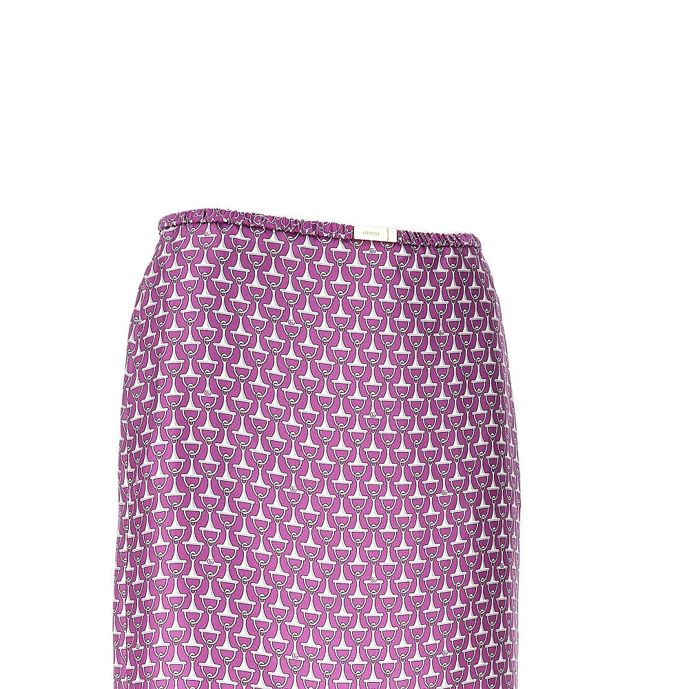 Horsebit pattern silk skirt