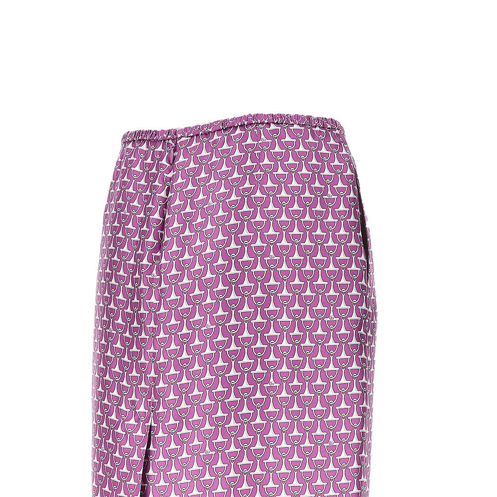 Horsebit pattern silk skirt