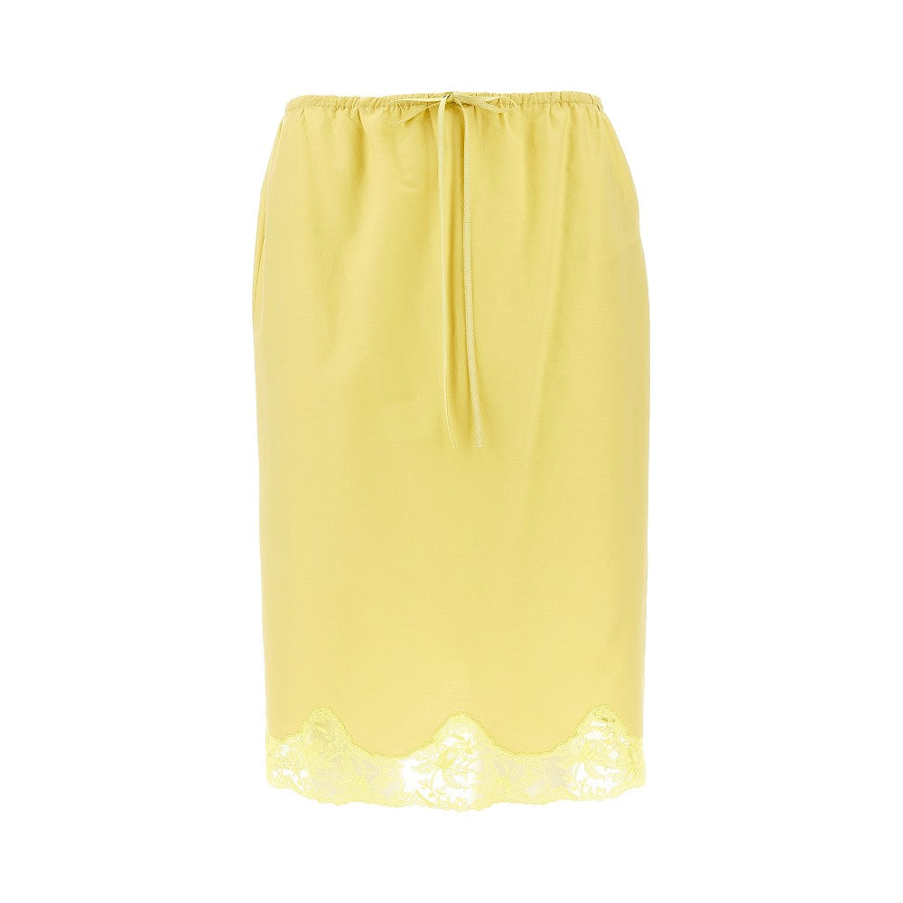 Gonna sottoveste in cotone e seta con pizzo