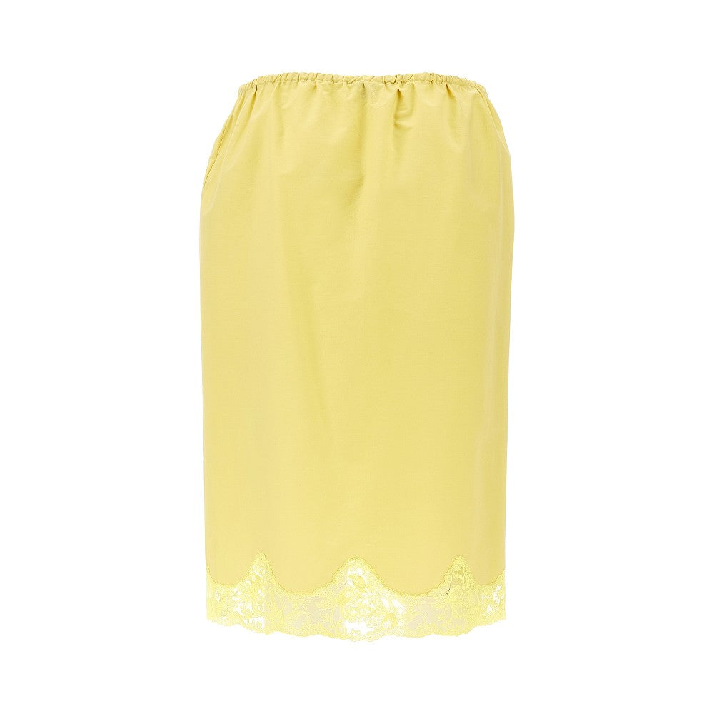 Gonna sottoveste in cotone e seta con pizzo