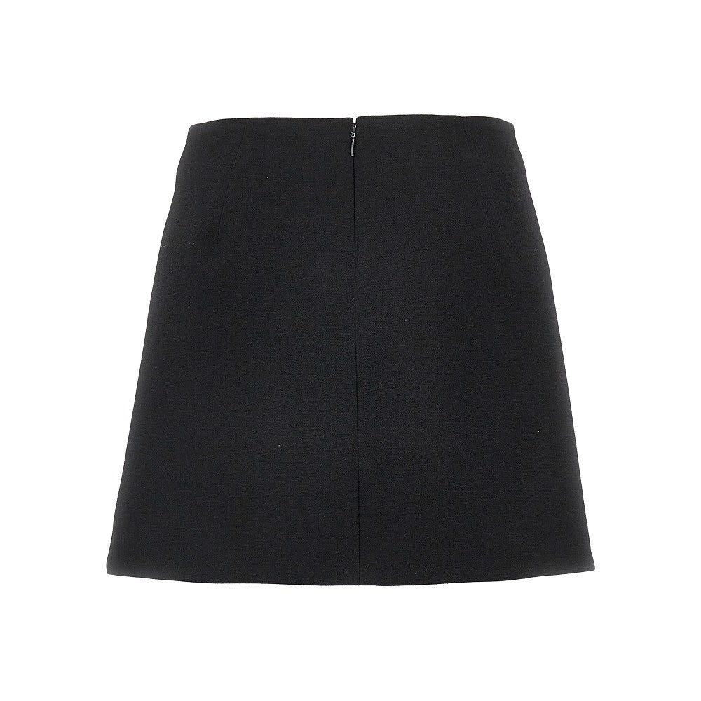 Wool crepe mini skirt with Double G buttons