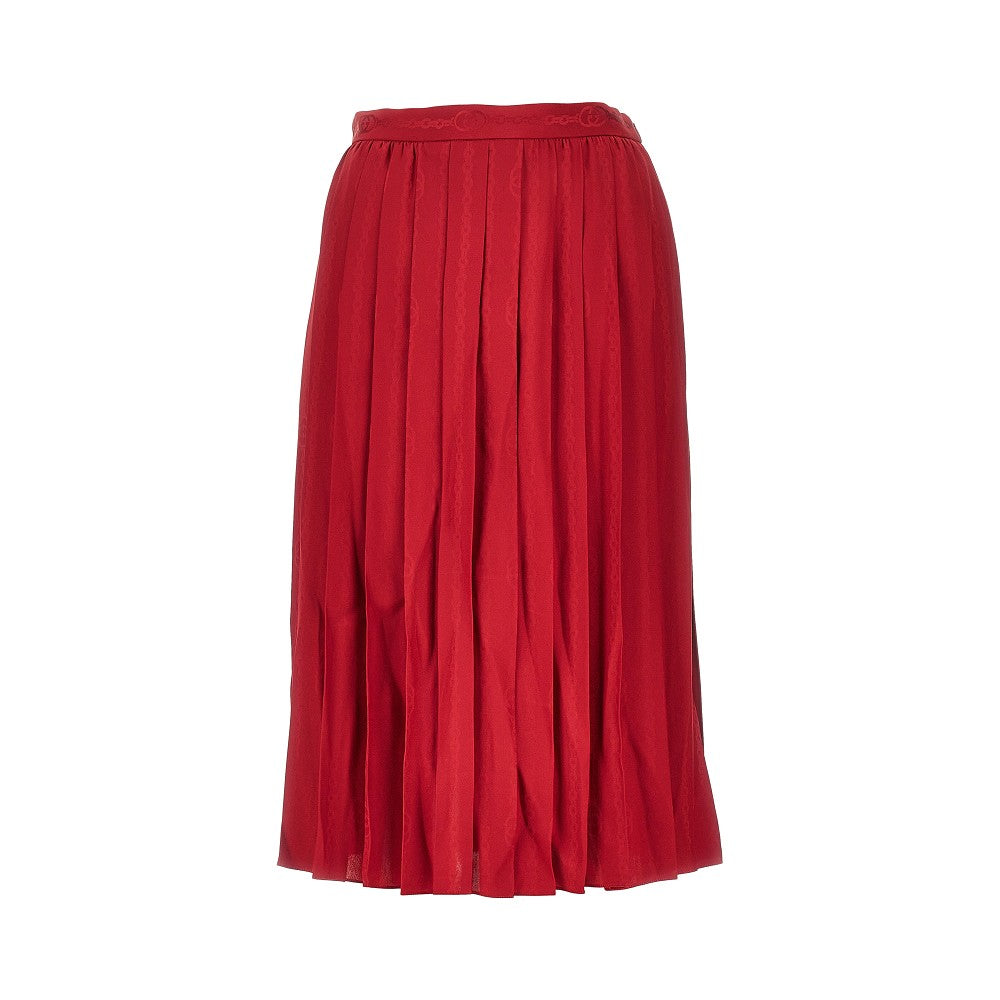 Jacquard silk midi skirt