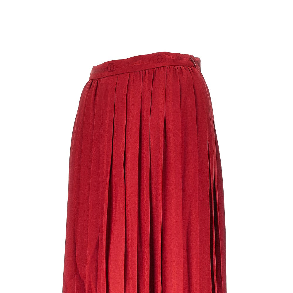 Jacquard silk midi skirt