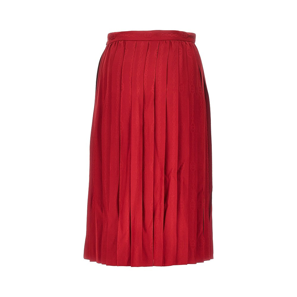 Jacquard silk midi skirt