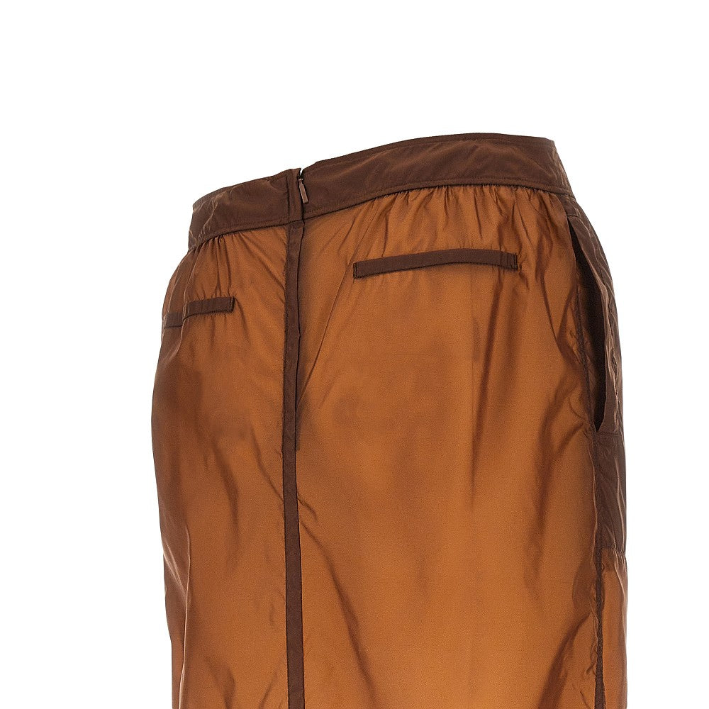 Nylon pencil skirt