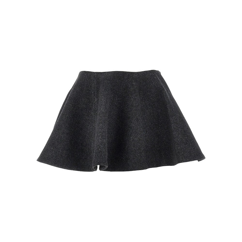 Wool-blend mini skirt