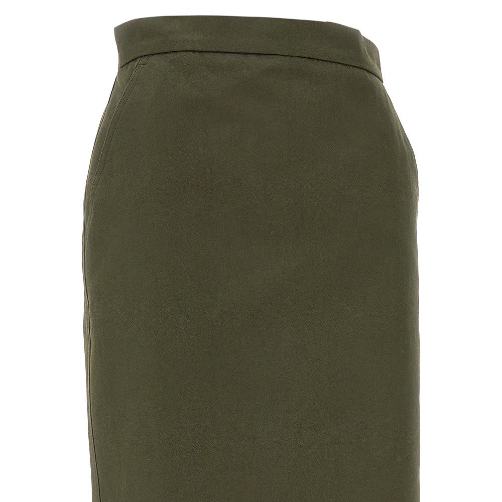 Canvas midi pencil skirt