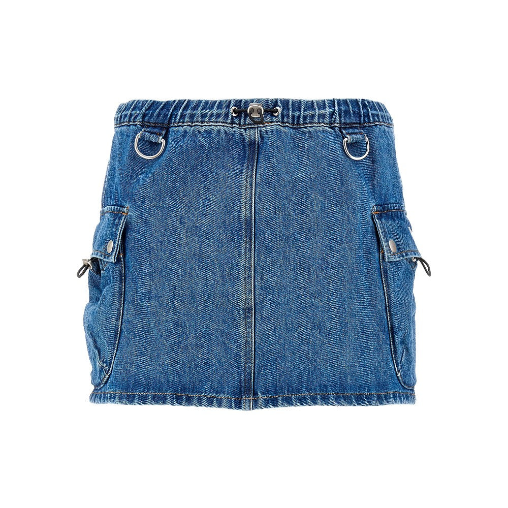 Denim mini skirt with cargo pockets