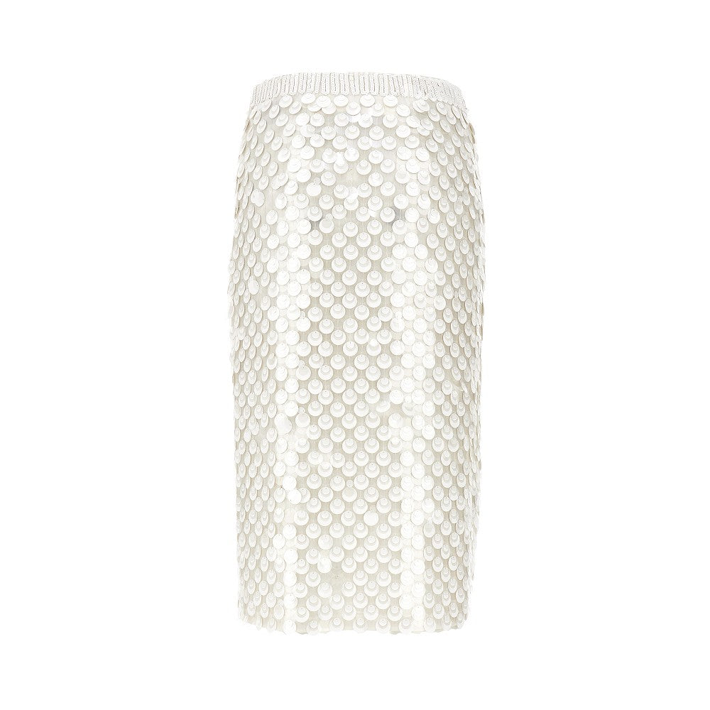 Sequinned midi skirt