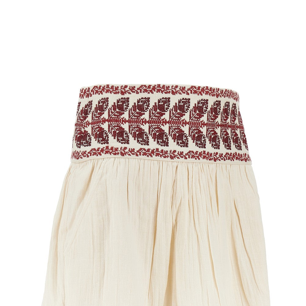 'Picadilia' embroidered muslin mini skirt