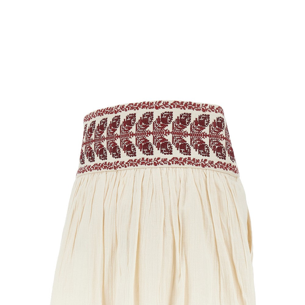 'Picadilia' embroidered muslin mini skirt