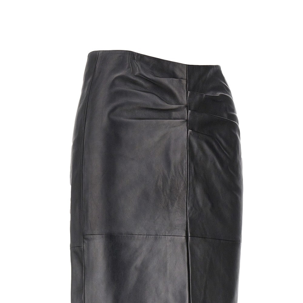 Gonna midi 'Tuline' in pelle