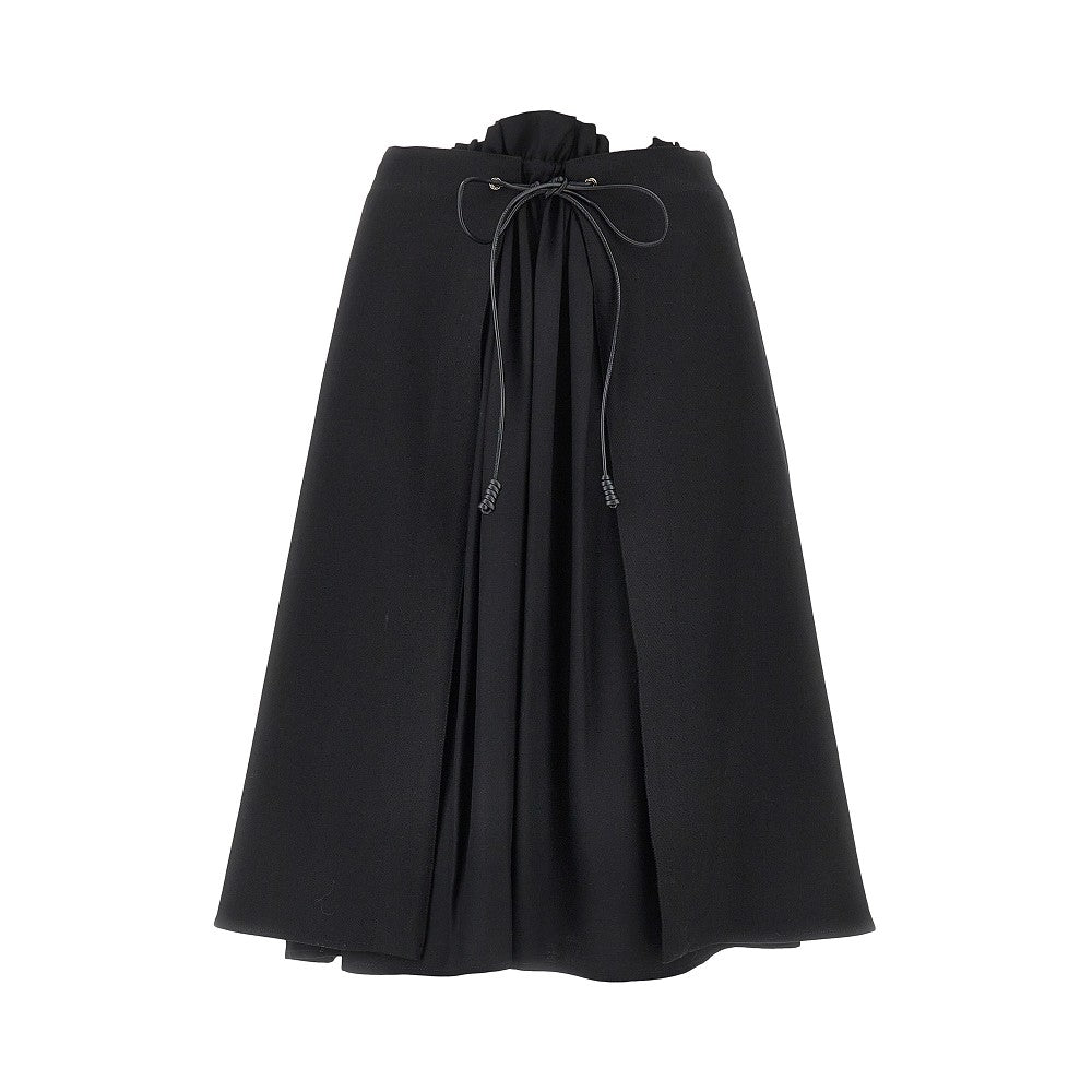 Wool gabardine midi skirt