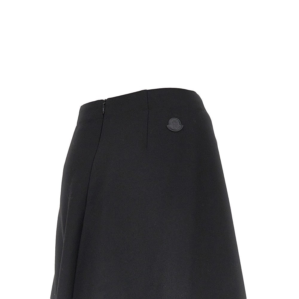 Wool gabardine midi skirt