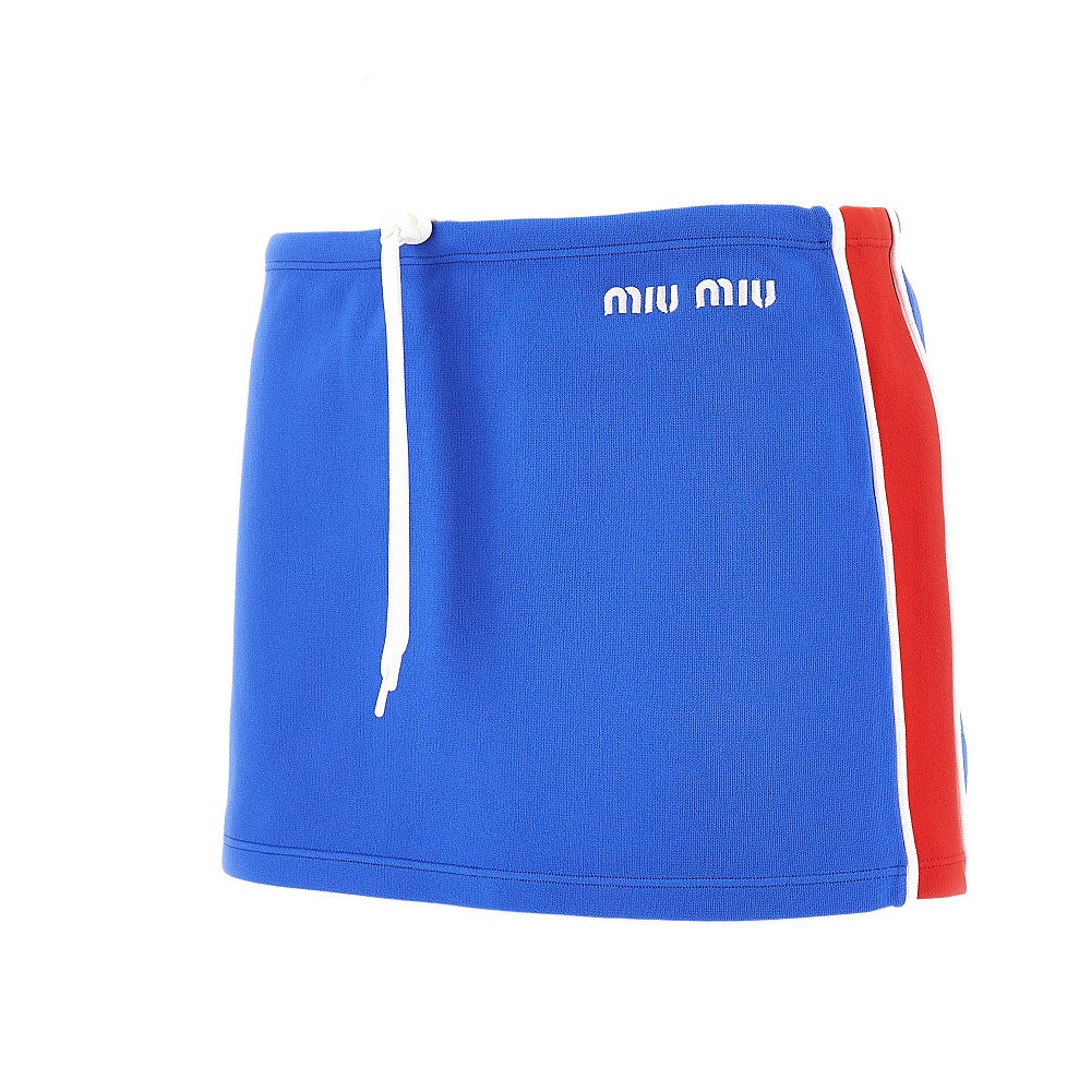 Technical jersey mini skirt