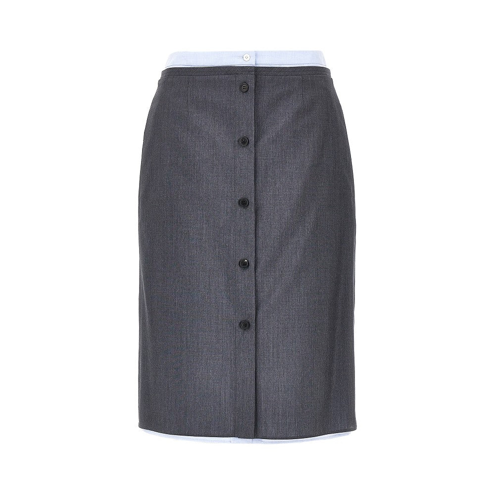 Gonna a strati in Light Mohair e Chambray