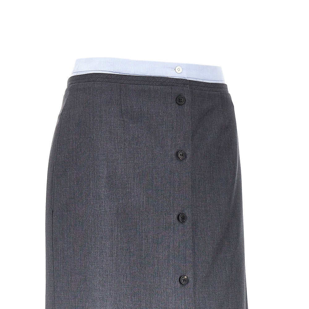 Gonna a strati in Light Mohair e Chambray