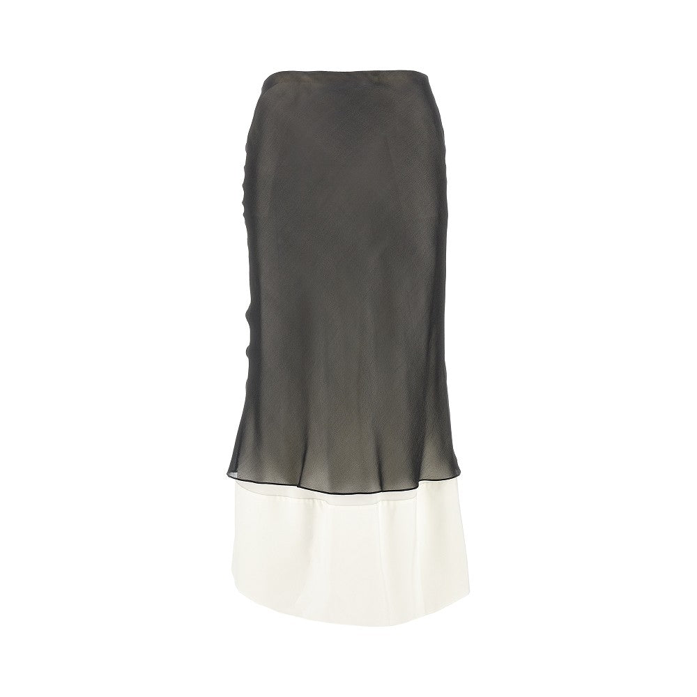 Double-layer midi skirt