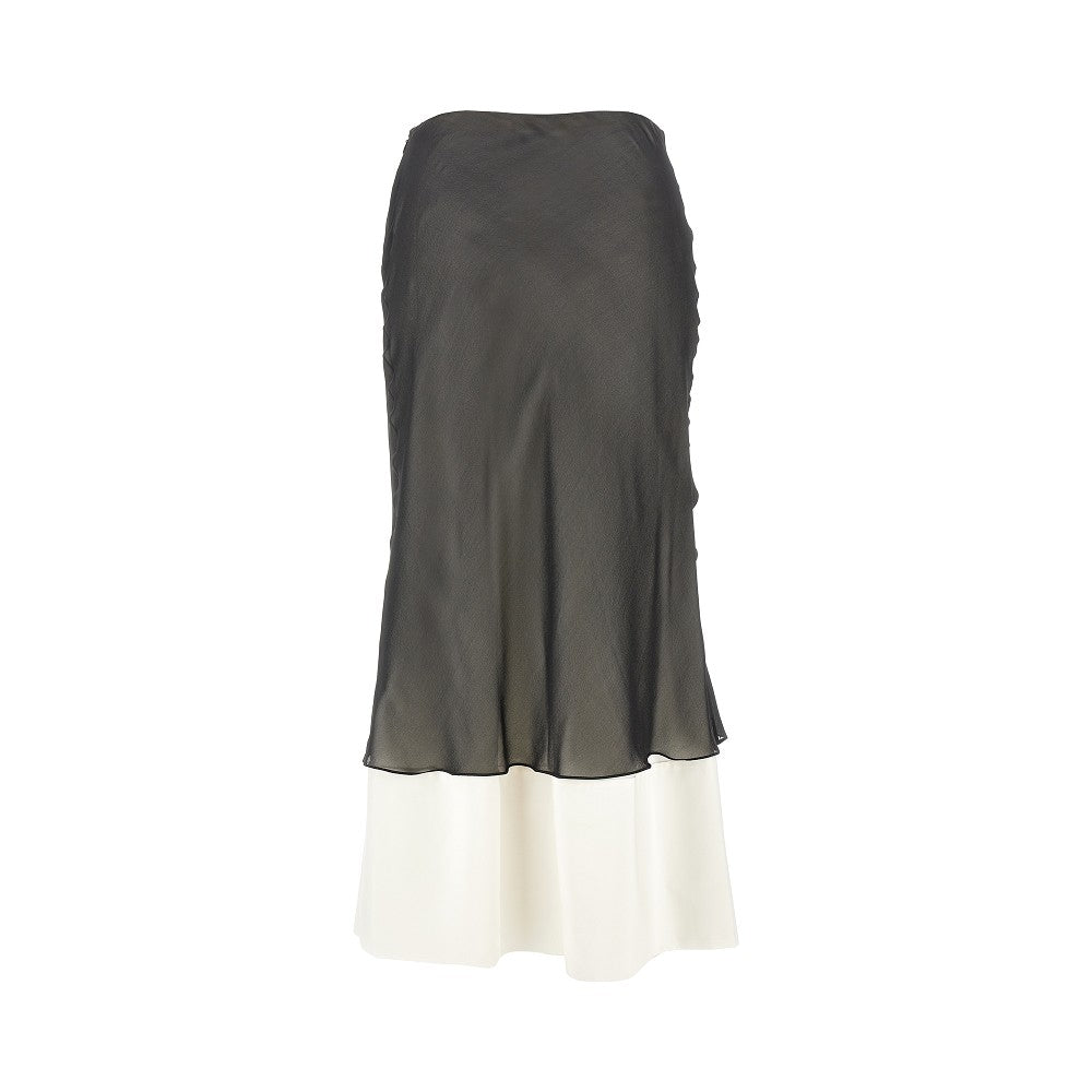 Double-layer midi skirt