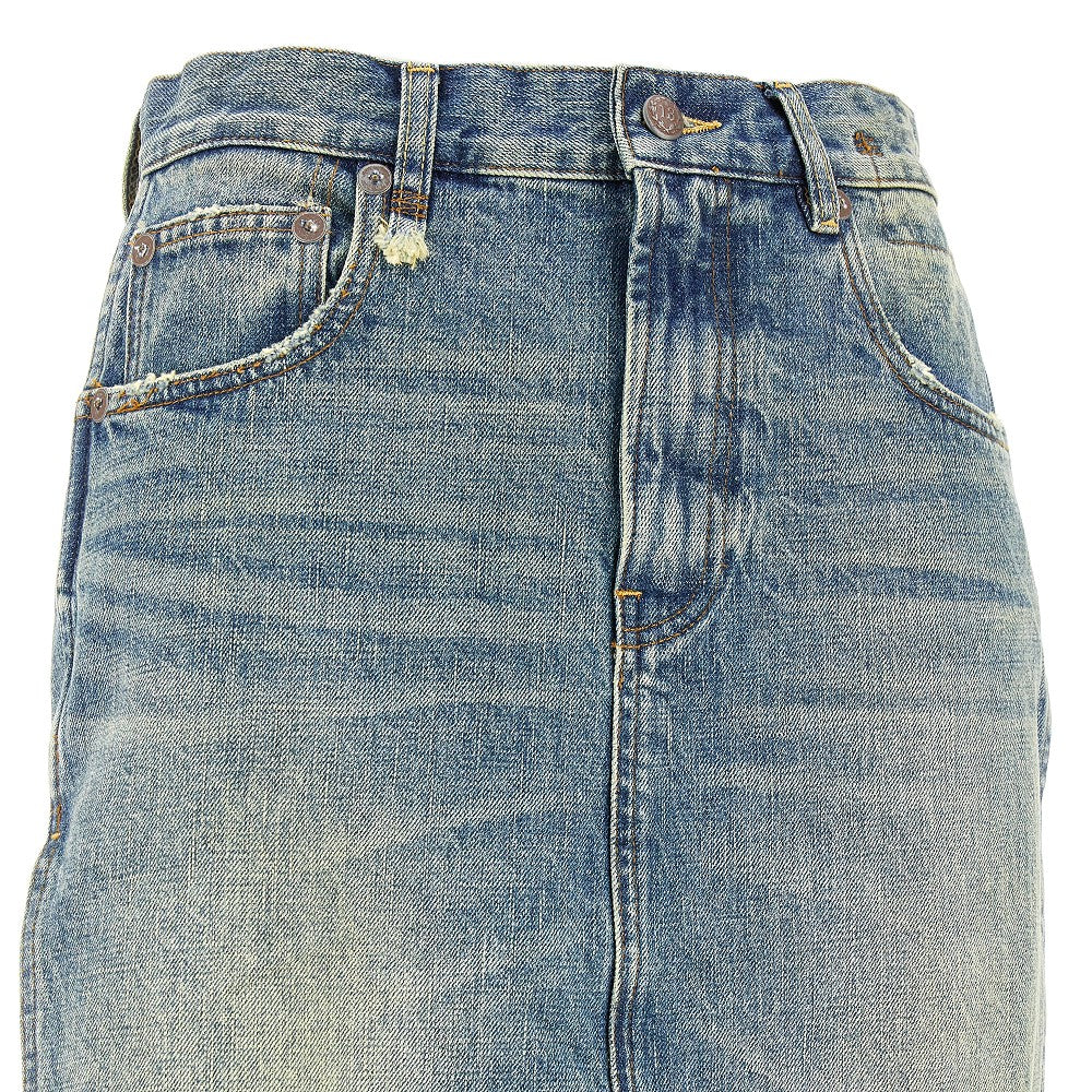 Gonna lunga in denim con spacco laterale
