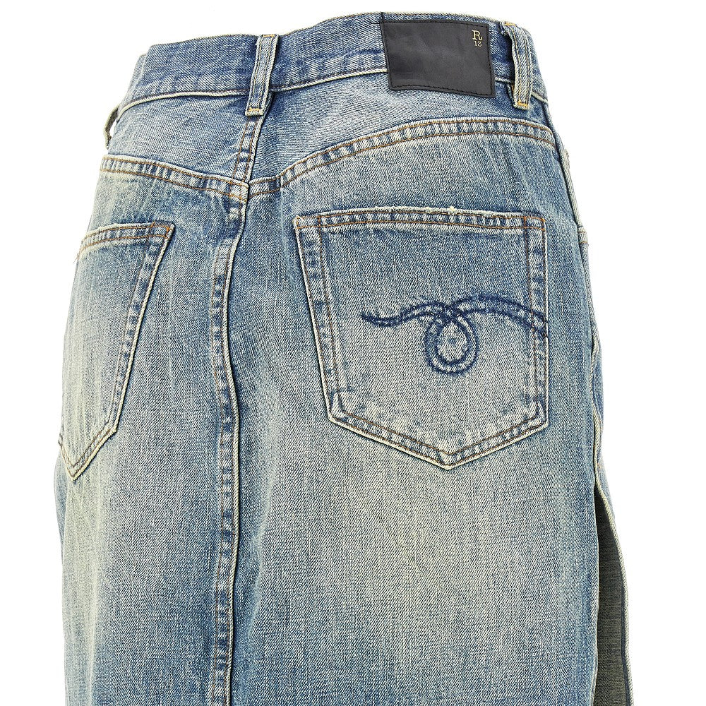 Gonna lunga in denim con spacco laterale