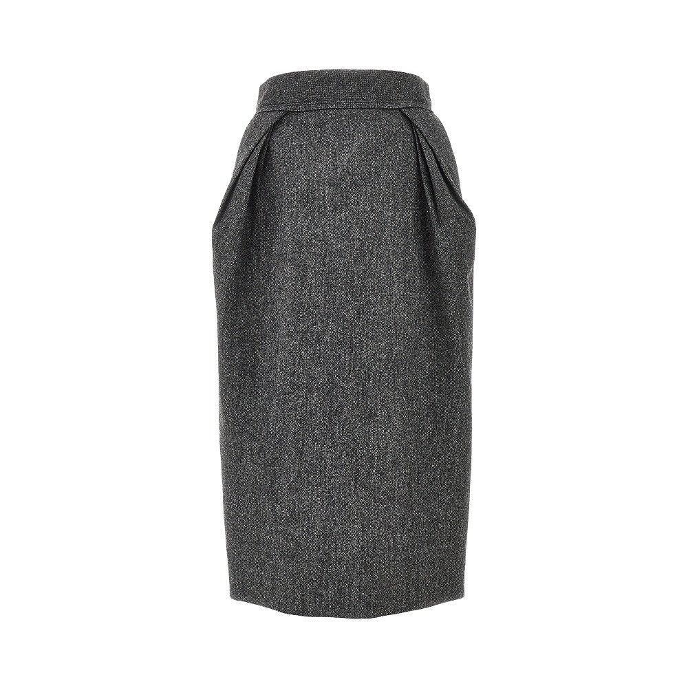 Mélange wool midi skirt