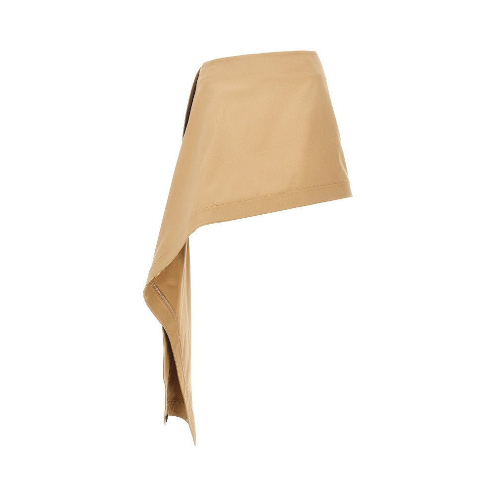 Gabardine asymmetrical mini skirt