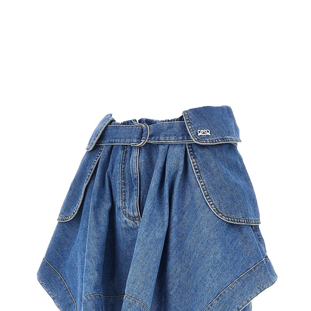 Minigonna cargo in denim