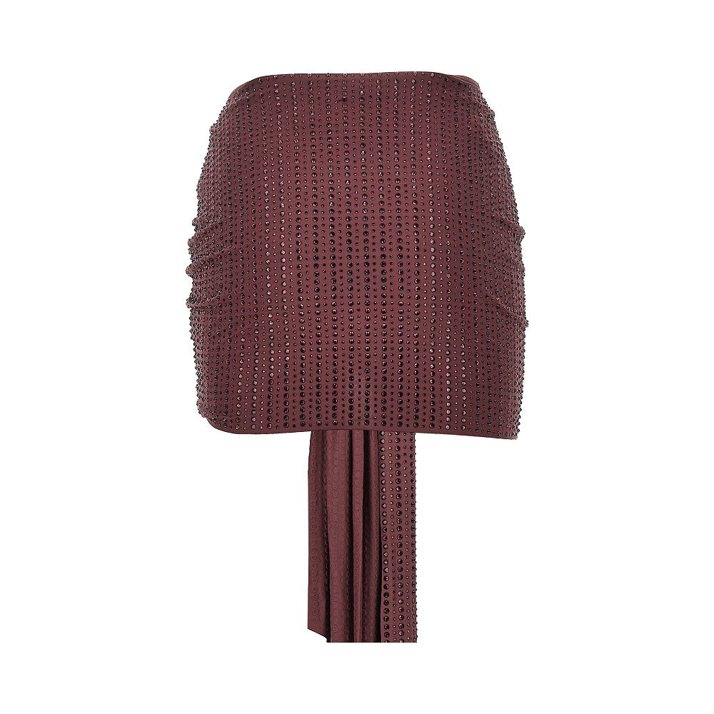 Minigonna drappeggiata con strass